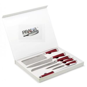 Coffret 5 couteaux de cuisine, 1 fusil, 1 couperet