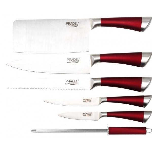 Coffret 5 couteaux de cuisine, 1 fusil, 1 couperet – Image 2