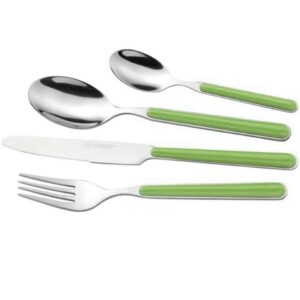 Ménagère 24 pièces manches vert gamme Rio