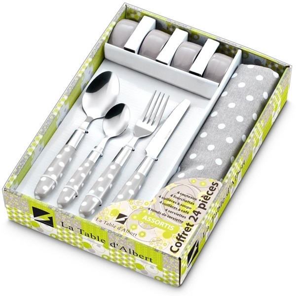 Couverts 16 couverts, 4 serviettes et 4 ronds de serviette