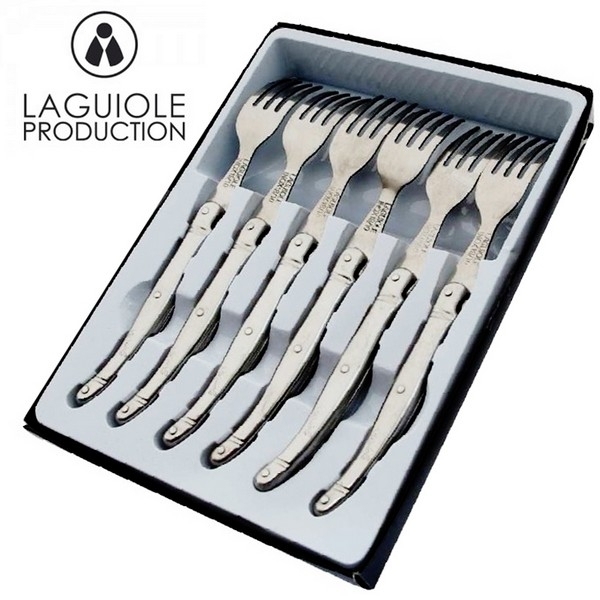 Coffret de 6 fourchettes Laguiole Tribloc tout acier inoxydable