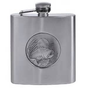 Flasque à alcool en acier inox 175 ml avec décor pêcheur