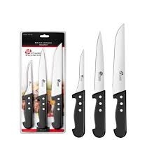 Lot de couteaux de cuisine boucher et saigner – Set 3 pièces assorti