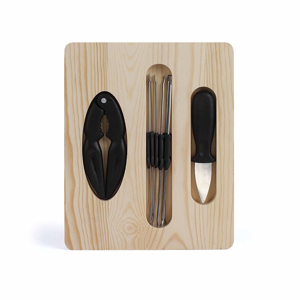 Set à crustacés 8 accessoires dans un coffret en bois