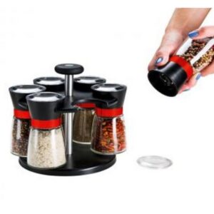 Support 6 pots à épices sur socle tournant