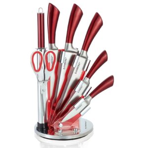 Bloc de couteaux 8 PCS Rouge Haute Qualité
