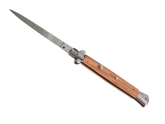Couteau automatique Italien 28 cm manche bois d'olivier – Image 3