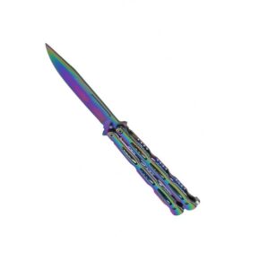 Couteau Papillon pliant métal multicolore