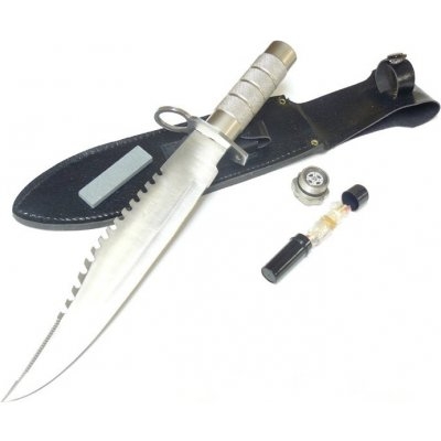 Couteau de survie manche aluminium lame 25 cm avec accessoires et étui – Image 3