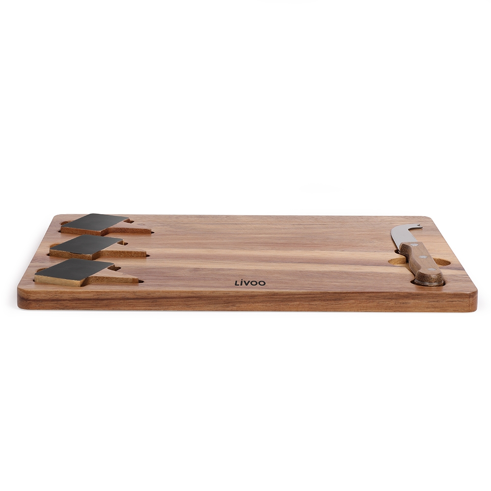 Plateau à fromage en bois avec accessoires – Image 3