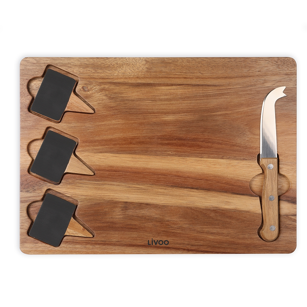 Plateau à fromage en bois avec accessoires