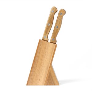 Bloc de 6 couteaux à steak en bois d’acacia