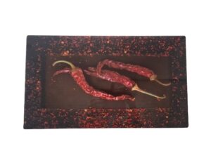 Planche à découper en verre 52 x 30 cm décor Piments