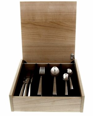 Ménagère 48 couverts Point avec coffret en bois