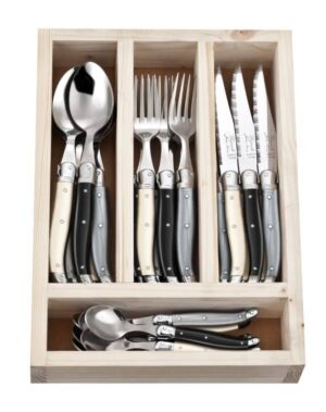 Ménagère 24 pièces Laguiole Artisanat français dans son range couverts