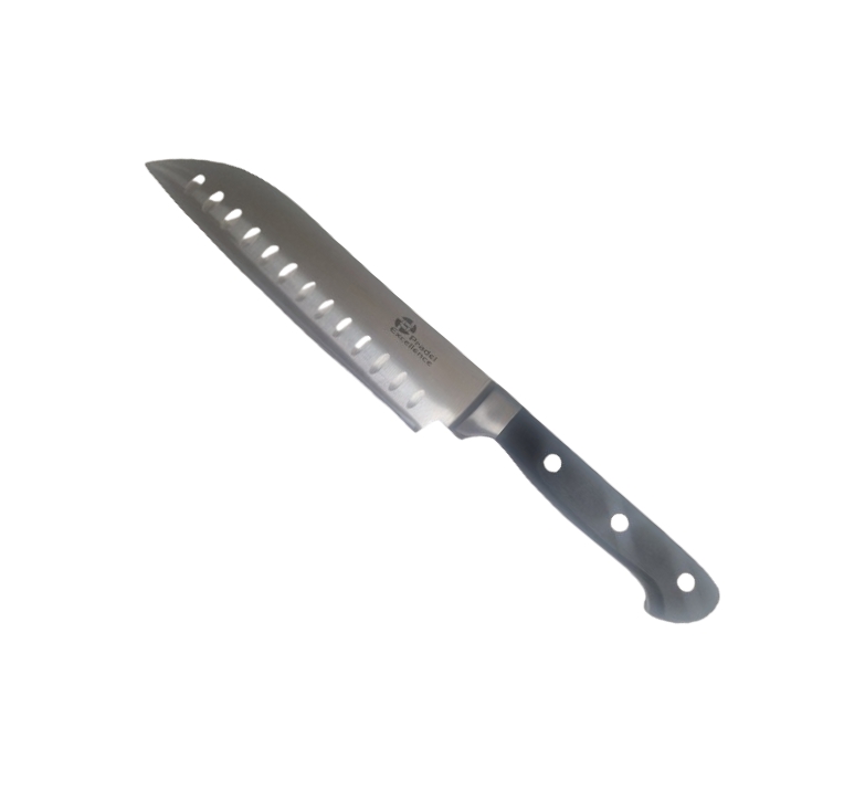 Couteau Santoku Maître Chef lame inox 18 cm alvéolée