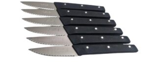 Lot de 6 couteaux de table à lame crantée – Qualité Française