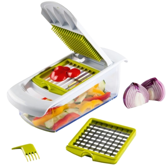 Mandoline et coupe‑légumes 2‑en‑1 avec accessoires – Image 2