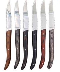 Couteaux de table lot de 6 manches bois couleur - les boises