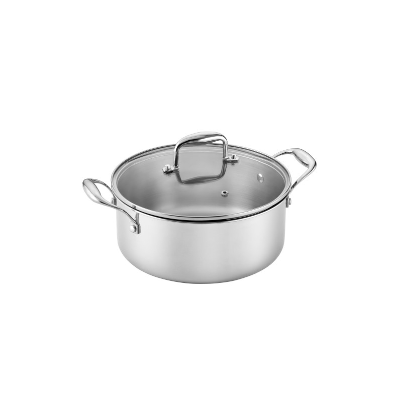 Faitout 20 cm inox avec couvercle en verre