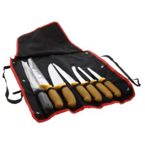 Lot 6 couteaux de Boucher avec fusil et sac convertible en tablier