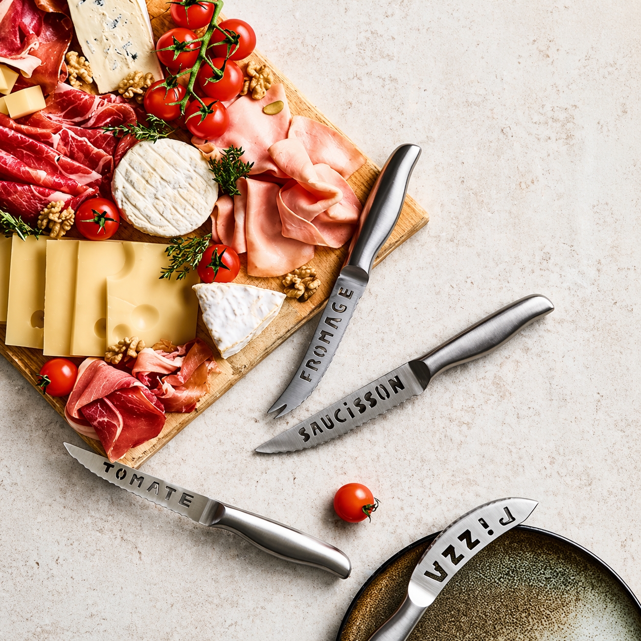 Couteau pizza tout inox la pièce – Image 3