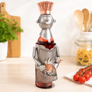 Porte bouteille métal cuisinier