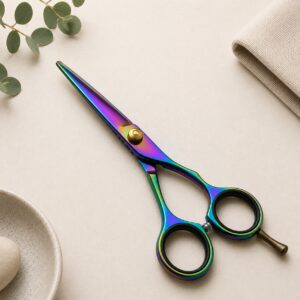 Ciseaux de coiffeur à poussette lames acier type Japonais