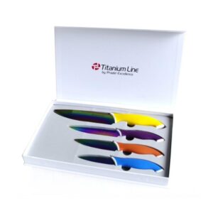 Coffret de 4 Couteaux lames revêtement titane