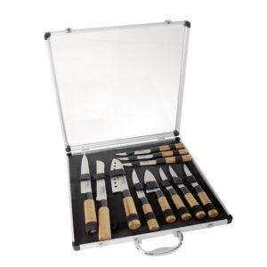 Valise de onze couteaux de cuisine Pradel