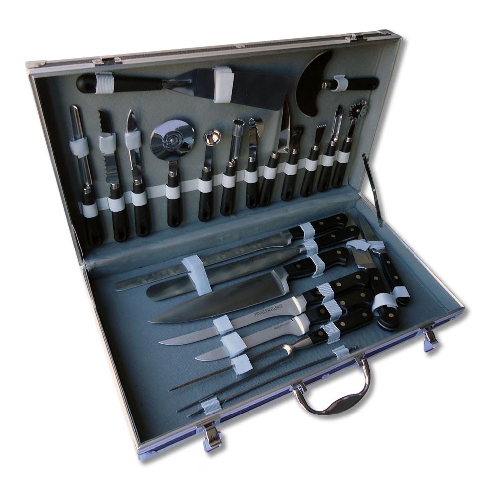 Valise du cuisinier garnie de 23 ustensiles de cuisine Pradel