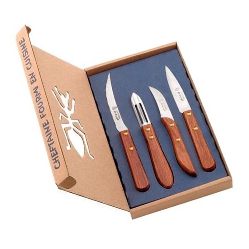 Coffret 3 couteaux de cuisine + 1 éplucheur – Fabrication française