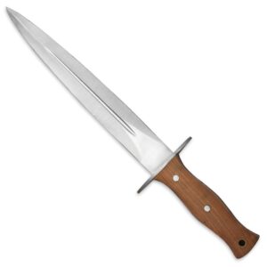 Dague de chasse de 35 cm lame double tranchant avec étui en cuir