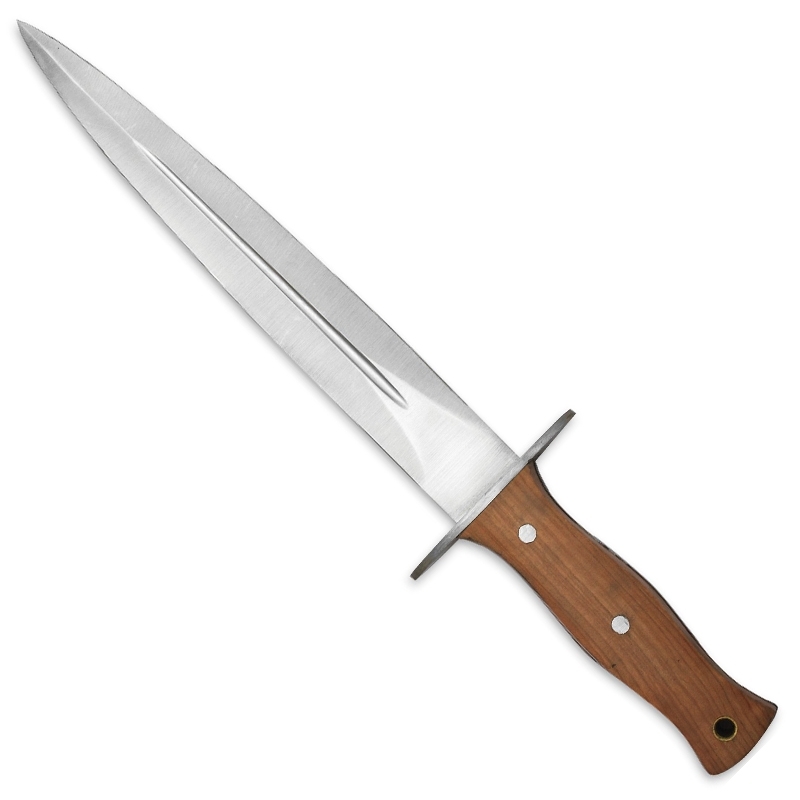 Dague de chasse de 35 cm lame double tranchant avec étui en cuir