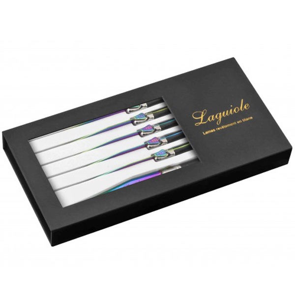 Couteaux table Laguiole x6 lame revĂȘtement titane â Image 2
