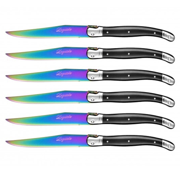 Couteaux table Laguiole x6 lame revĂȘtement titane