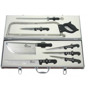 Valise du boucher garnie de 9 pièces