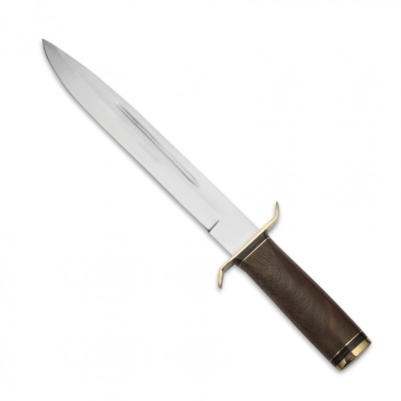 Dague de chasse, lame inox 26 cm - manche en noyer