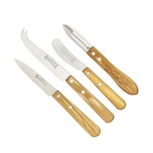 Pack de 4 couteaux de cuisine manche bois d'olivier qualité Française