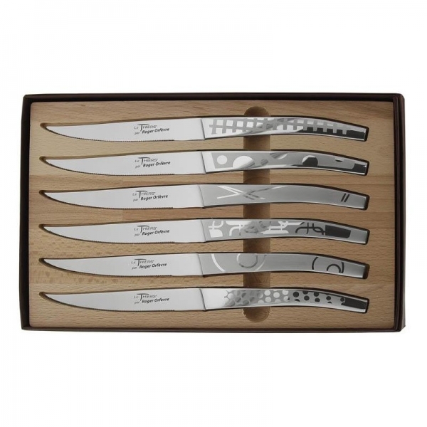Coffret 6 Couteaux Le Thiers Décors Maison tout métal Qualité France