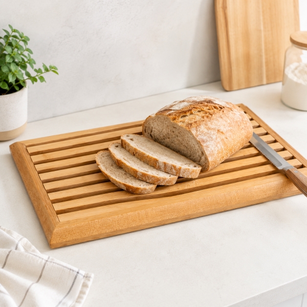 Planche à pain en bois avec grille amovible